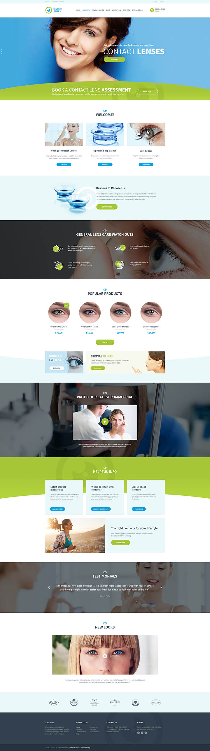 WordPress шаблон ThemeForest Contact Lenses