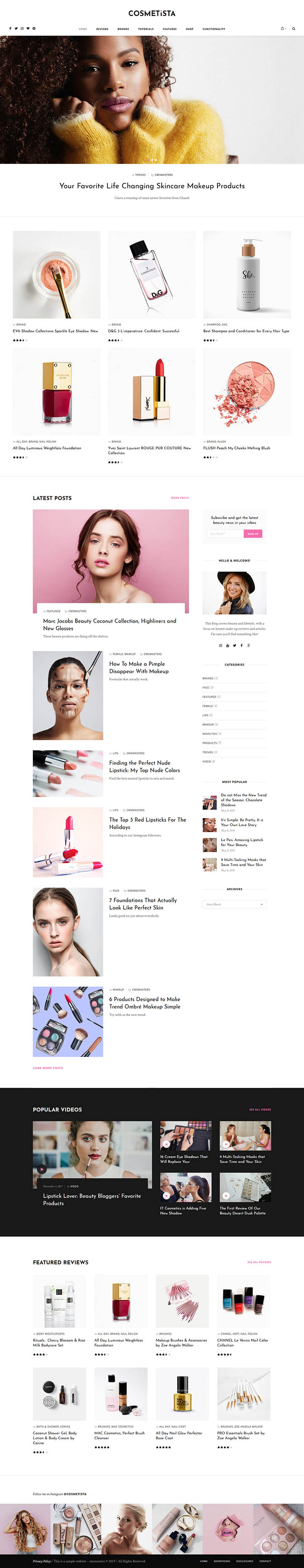 WordPress шаблон ThemeForest Cosmetista