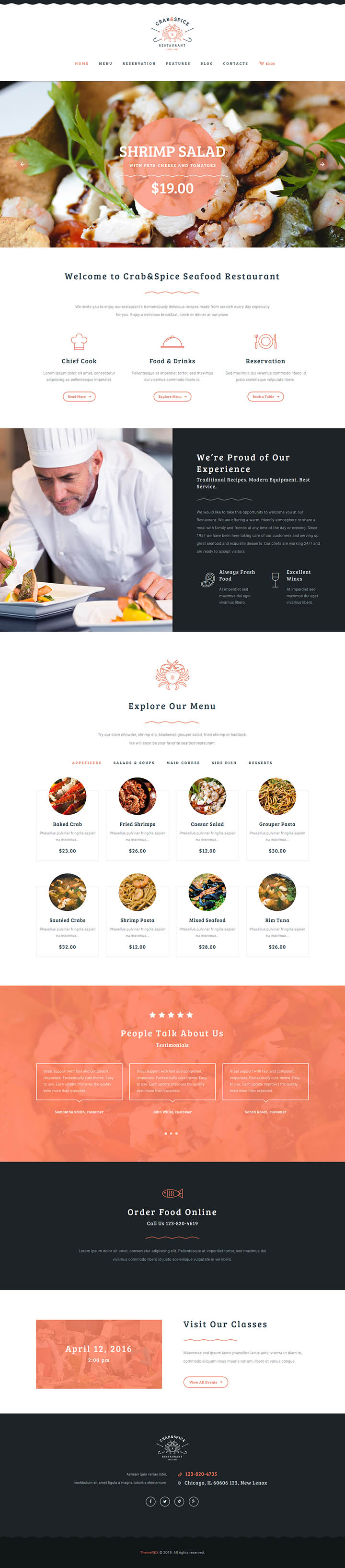 WordPress шаблон ThemeForest Crab & Spice