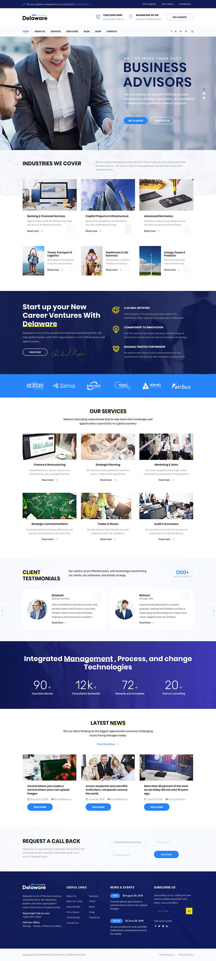 WordPress шаблон ThemeForest Delaware