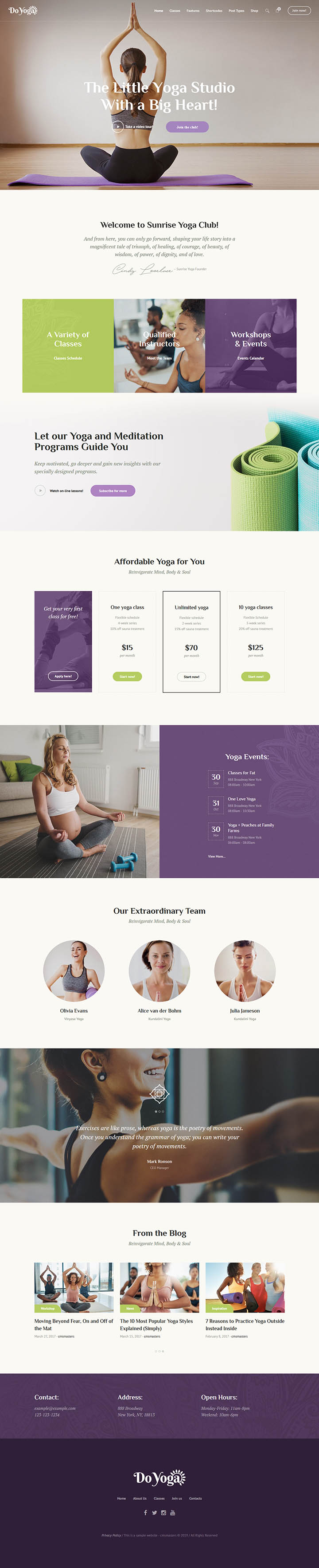 WordPress шаблон ThemeForest Do Yoga