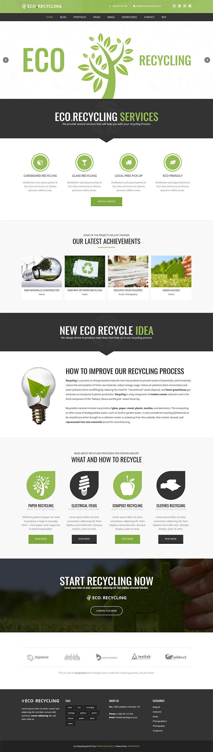 WordPress шаблон ThemeForest Eco Recycling