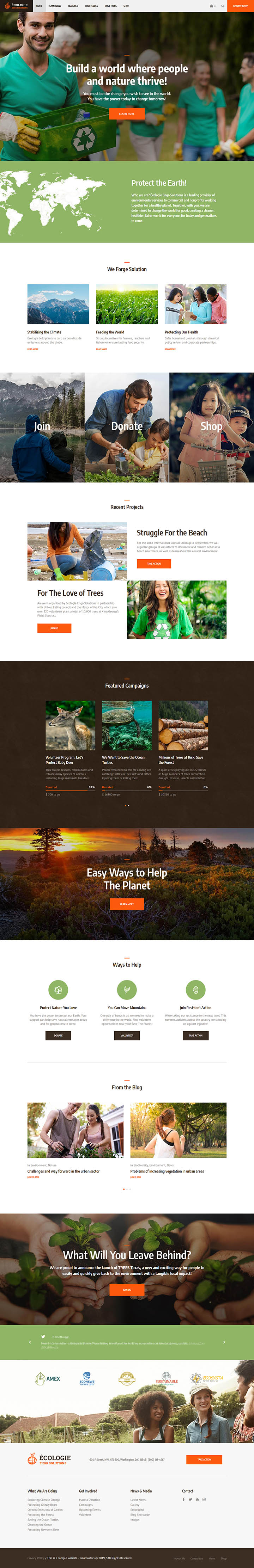 WordPress шаблон ThemeForest Ecologie