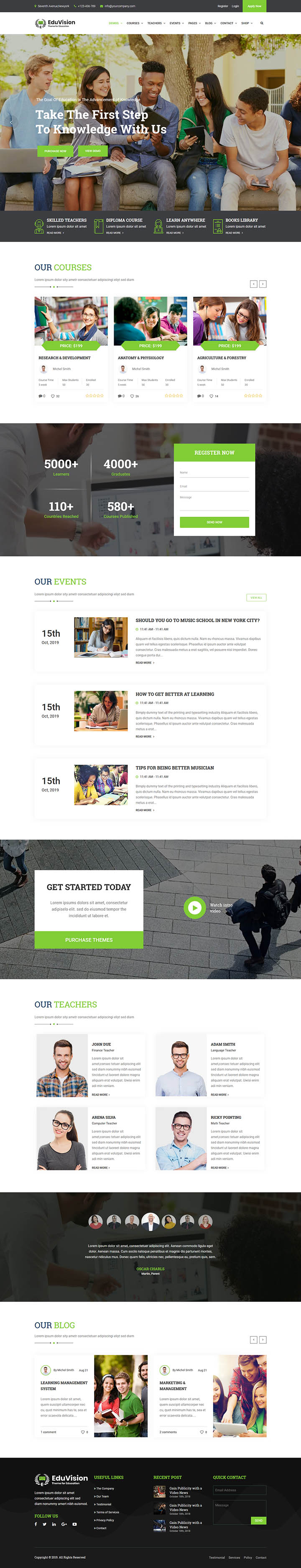 WordPress шаблон ThemeForest Eduvision