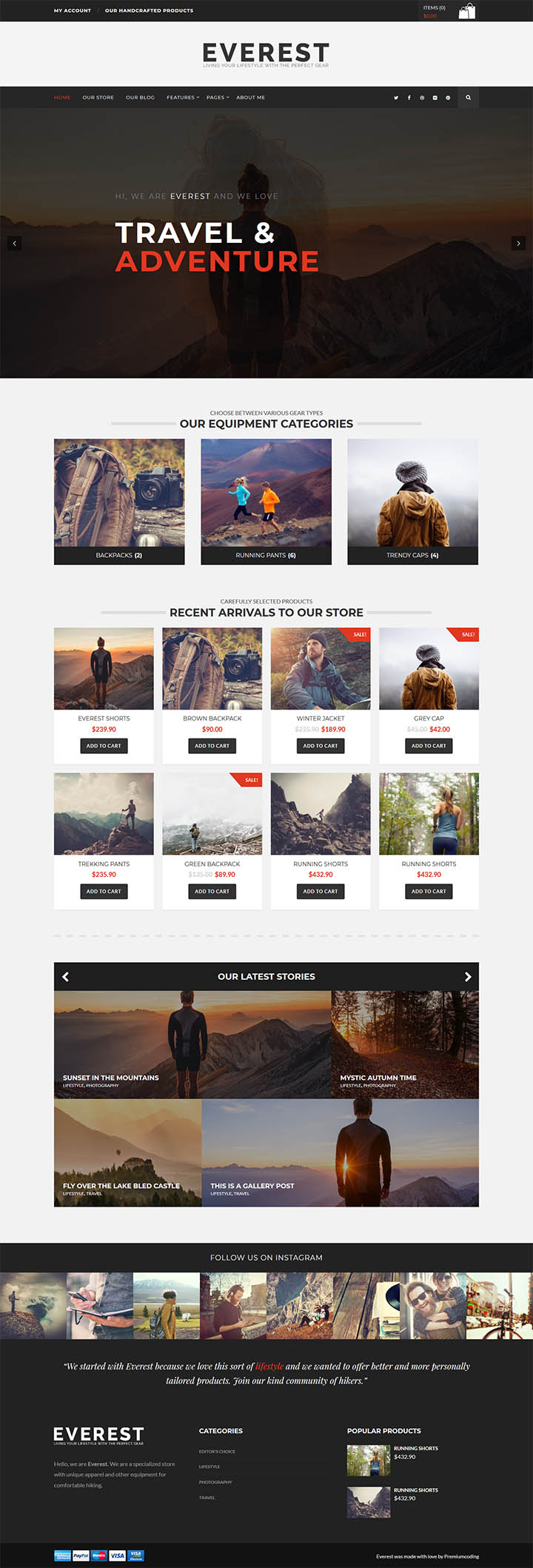 WordPress шаблон ThemeForest Everest