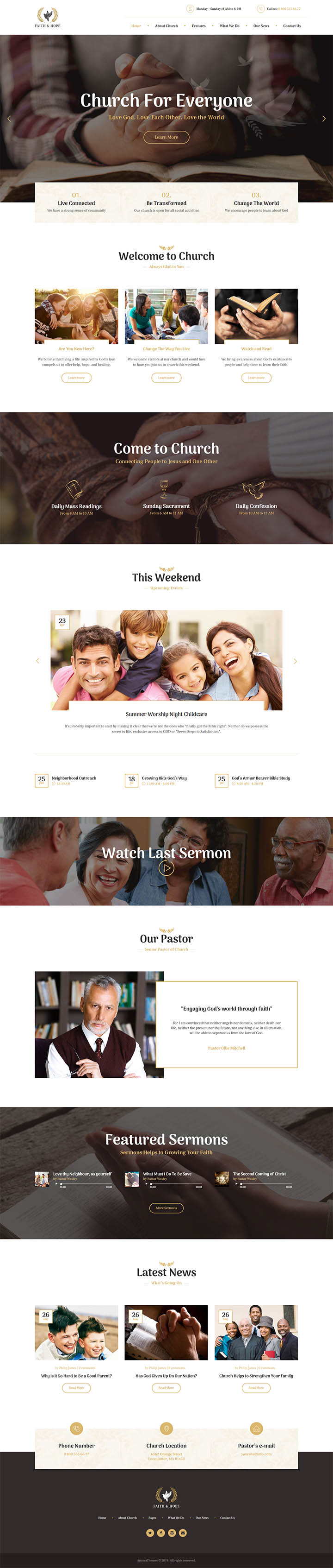 WordPress шаблон ThemeForest Faith & Hope