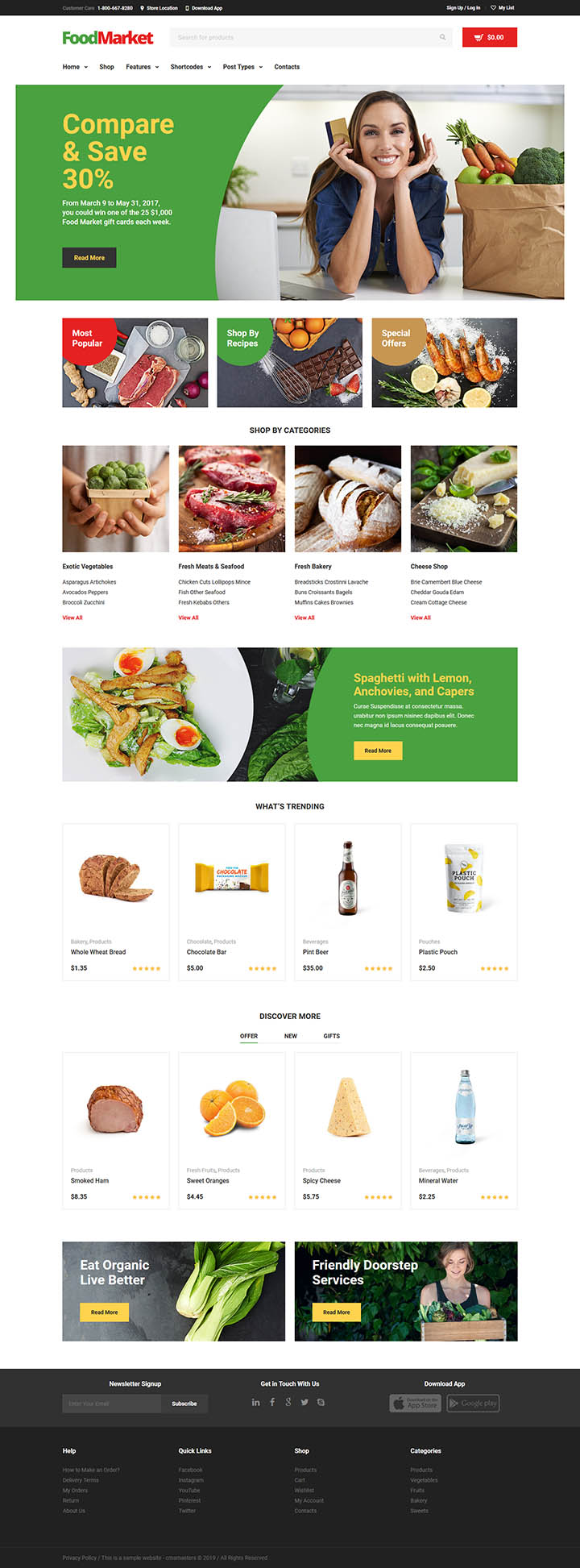 WordPress шаблон ThemeForest Food Market