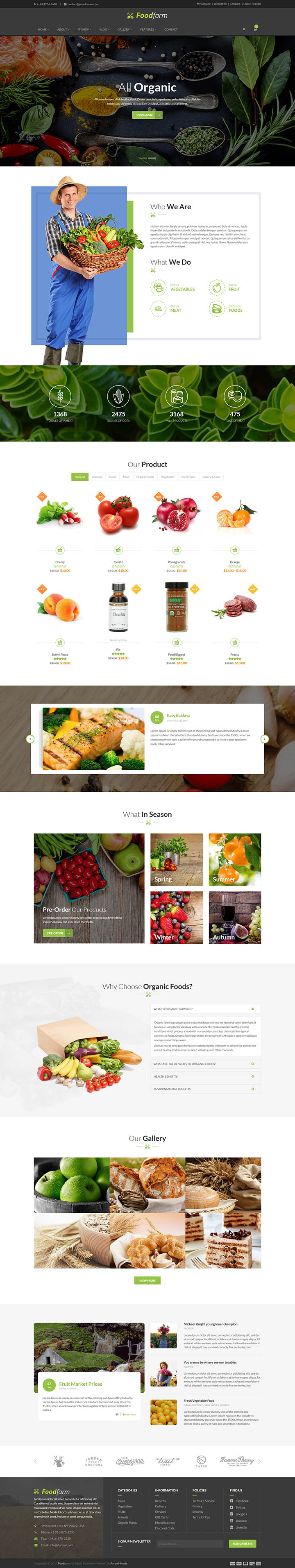 WordPress шаблон ThemeForest FoodFarm