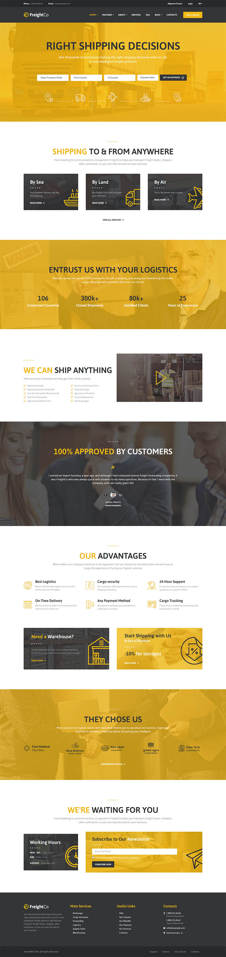 WordPress шаблон ThemeForest FreightCo