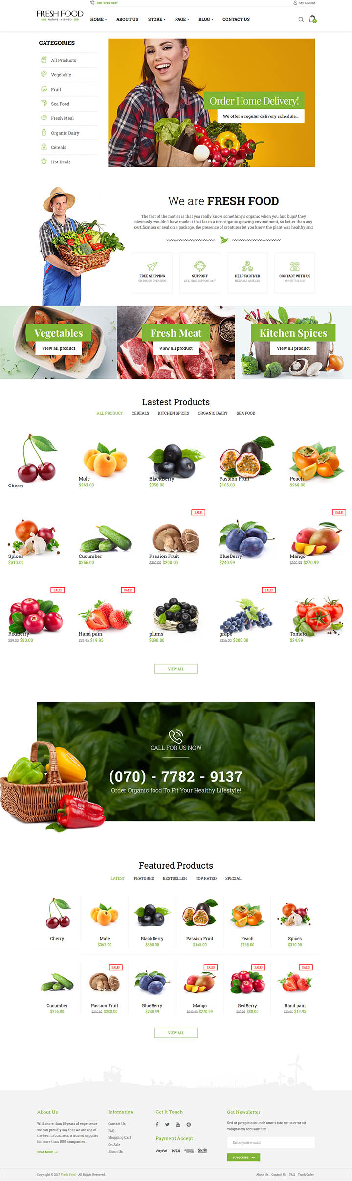 WordPress шаблон ThemeForest FreshFood