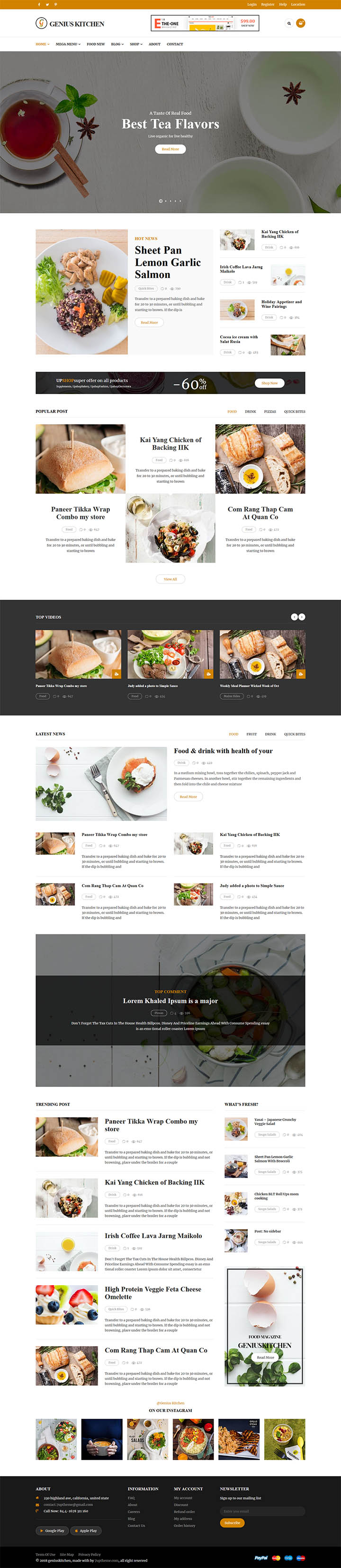 WordPress шаблон ThemeForest Genius Kitchen