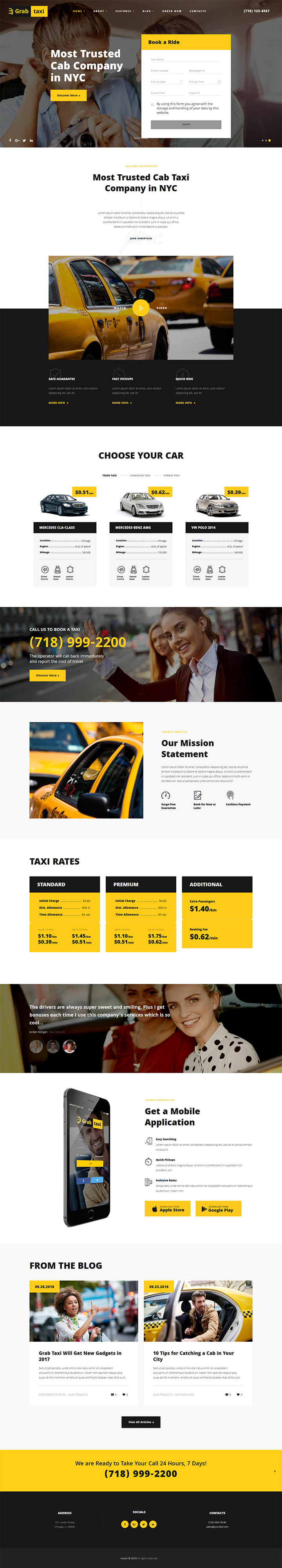 WordPress шаблон ThemeForest Grab Taxi