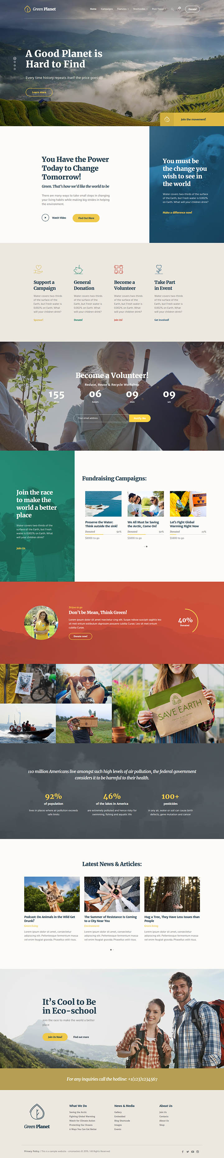 WordPress шаблон ThemeForest Green Planet