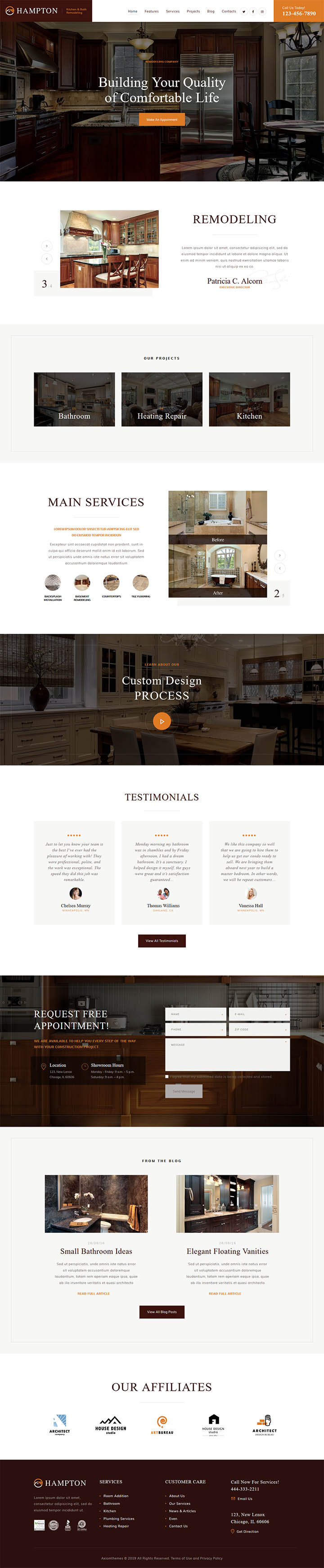 WordPress шаблон ThemeForest Hampton