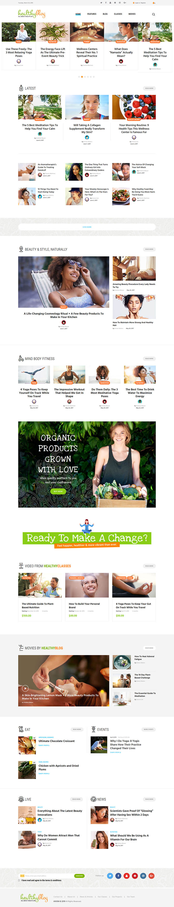 WordPress шаблон ThemeForest Healthy Living