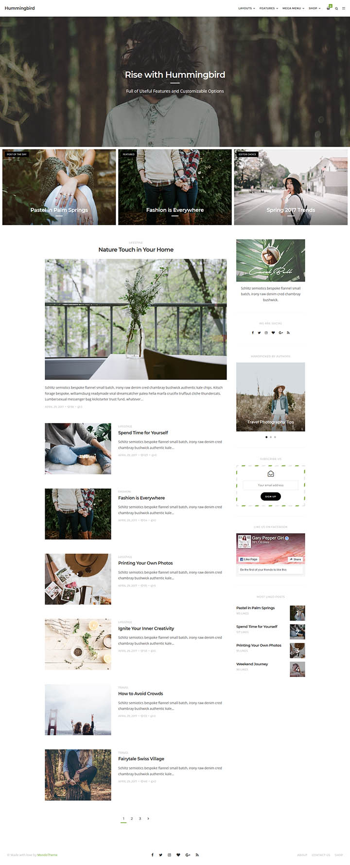 WordPress шаблон ThemeForest Hummingbird