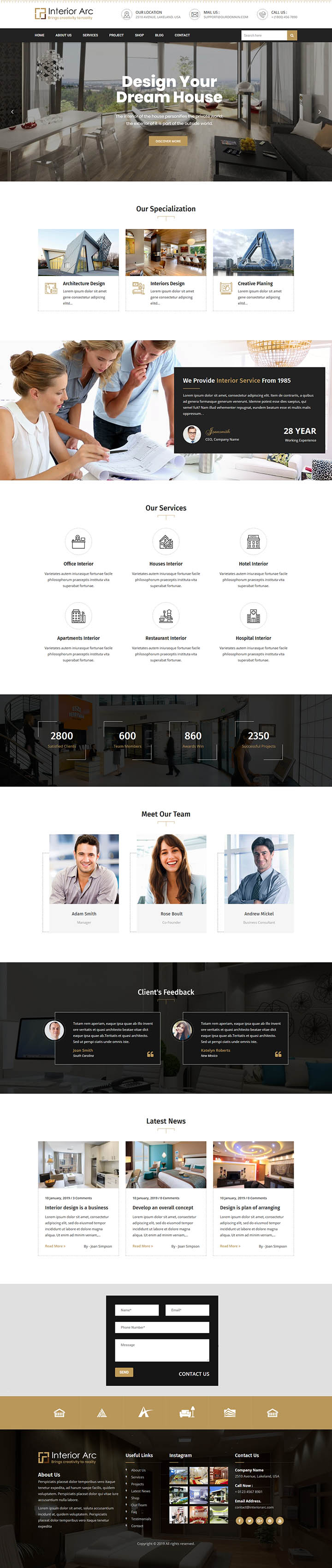 WordPress шаблон ThemeForest Interior Arc