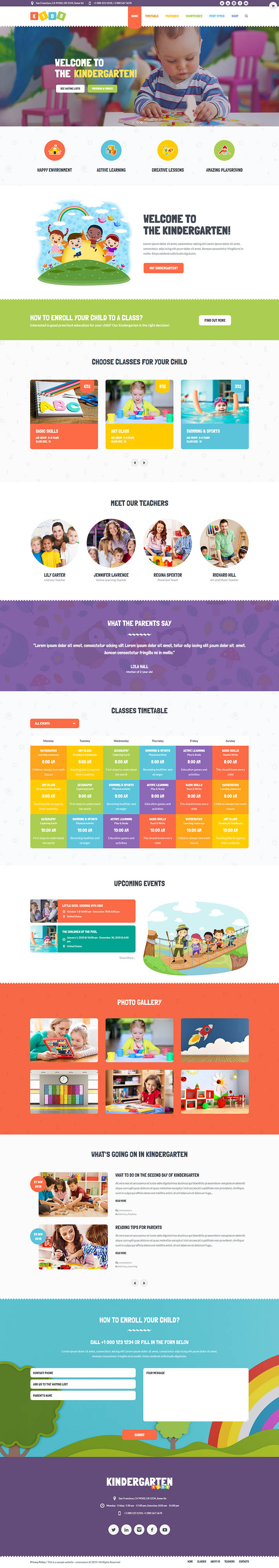 WordPress шаблон ThemeForest Kids