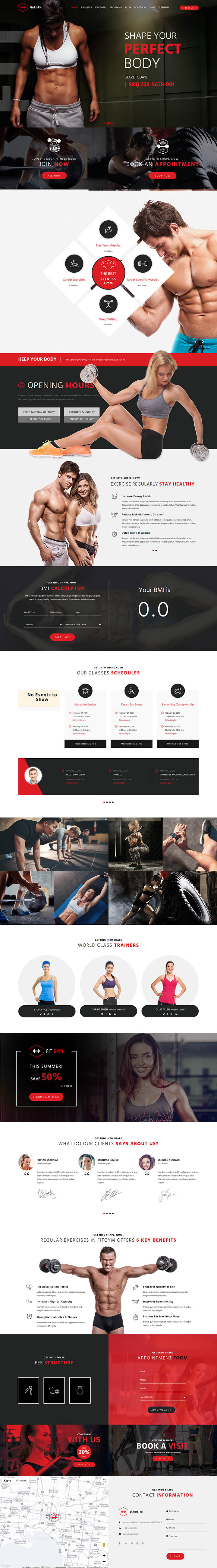 Шаблон ThemeForest Maruthi Fitness WordPress шаблон ThemeForest Maruthi Fitness