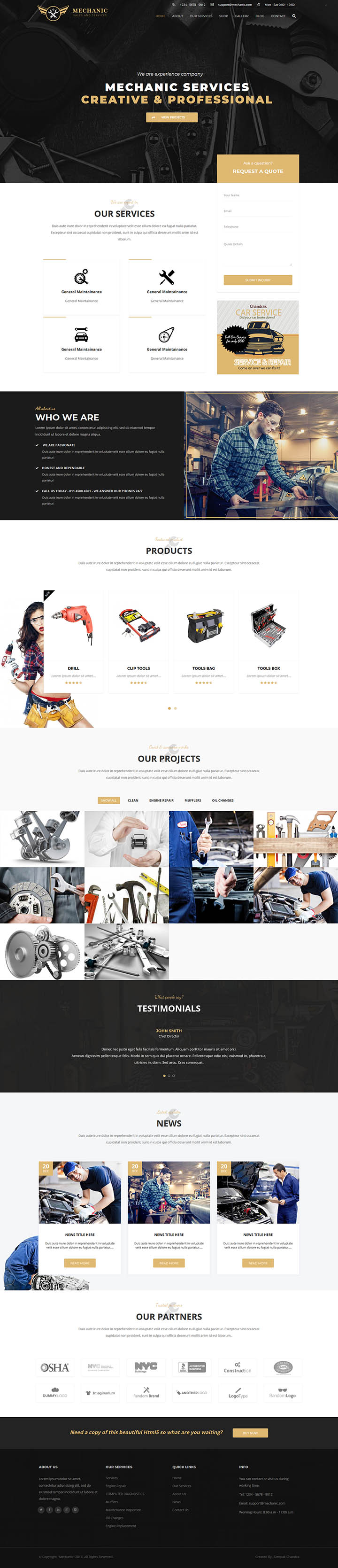 WordPress шаблон ThemeForest Mechanic