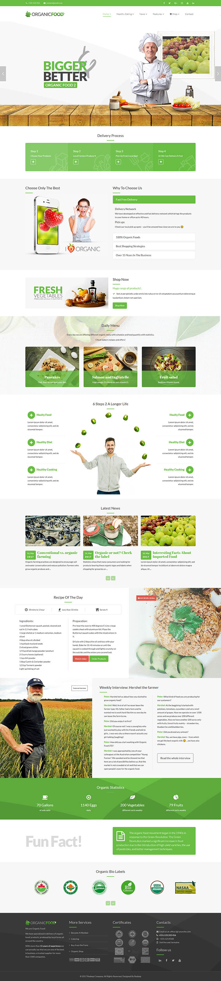 WordPress шаблон ThemeForest Organic Food