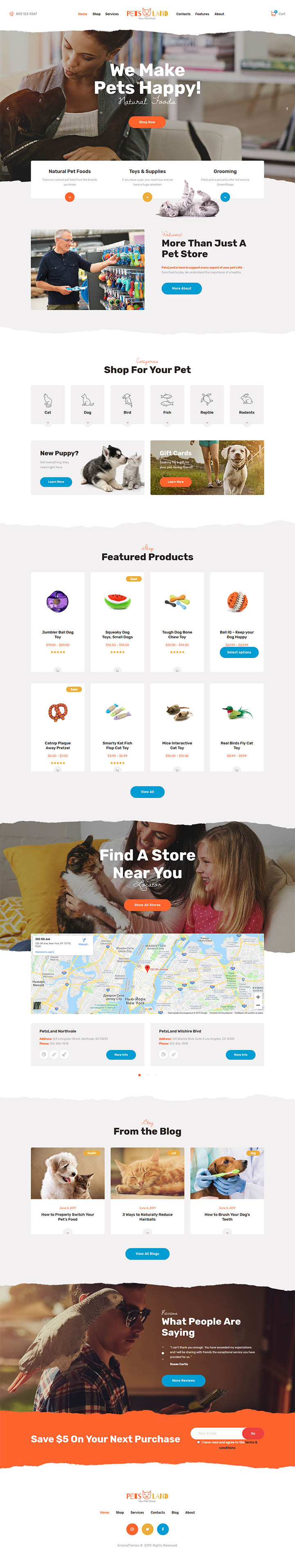 WordPress шаблон ThemeForest Pets Land