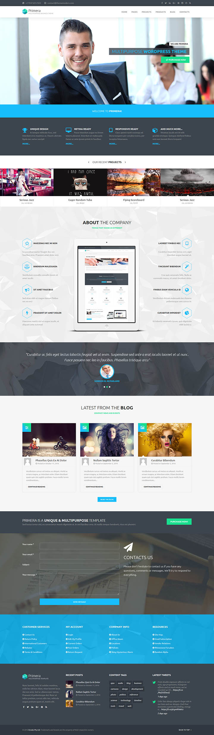 WordPress шаблон ThemeForest Primera