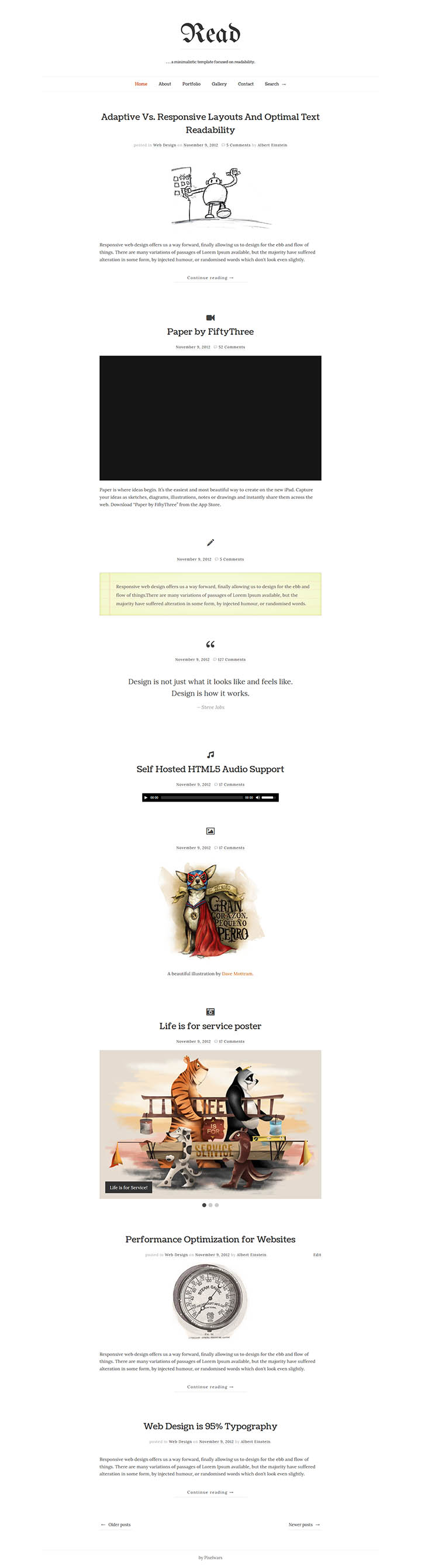 WordPress шаблон ThemeForest Read