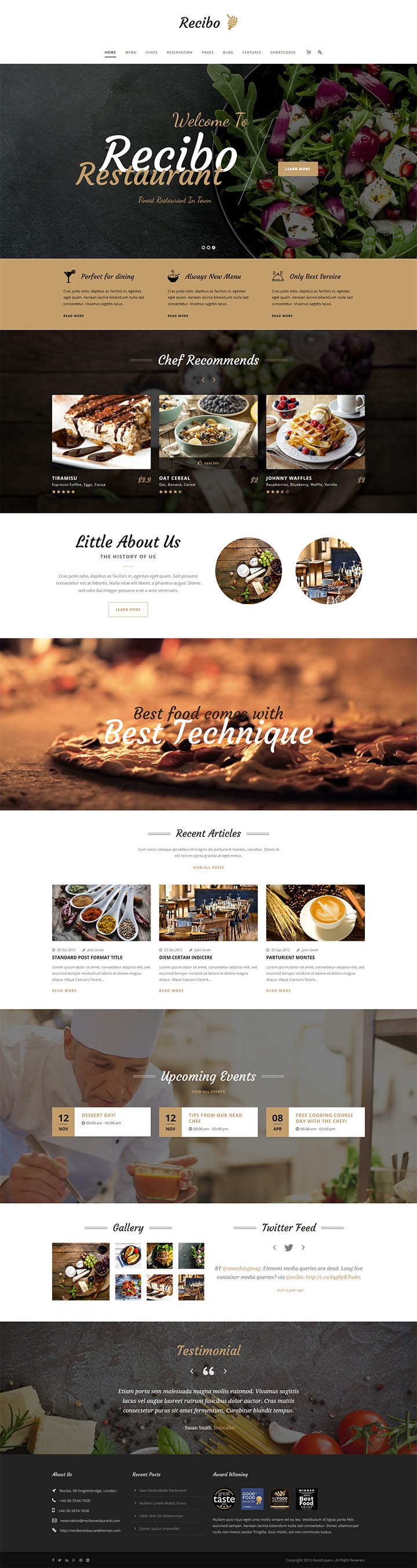 WordPress шаблон ThemeForest Recibo