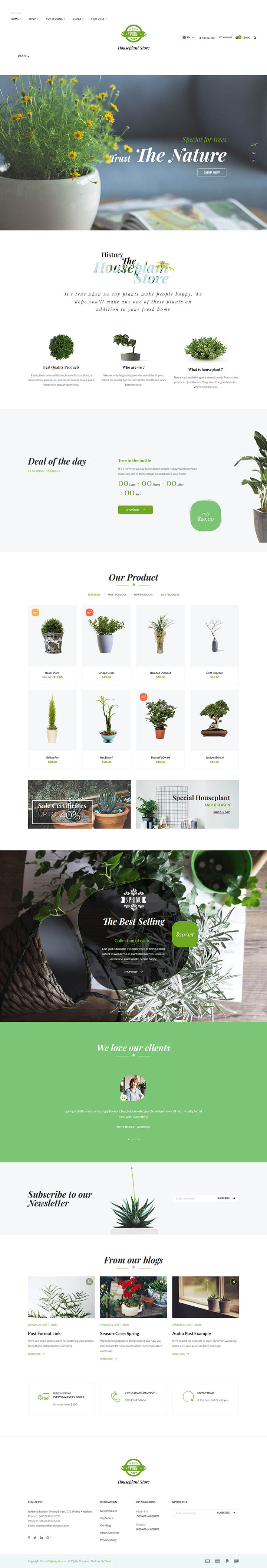 WordPress шаблон ThemeForest Spring Plants