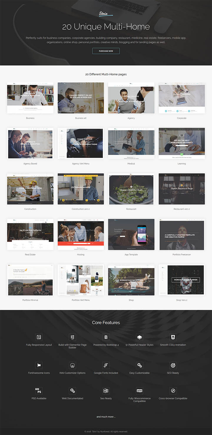 WordPress шаблон ThemeForest Strix