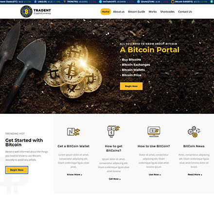 ThemeForest Tradent Cryptocurrency