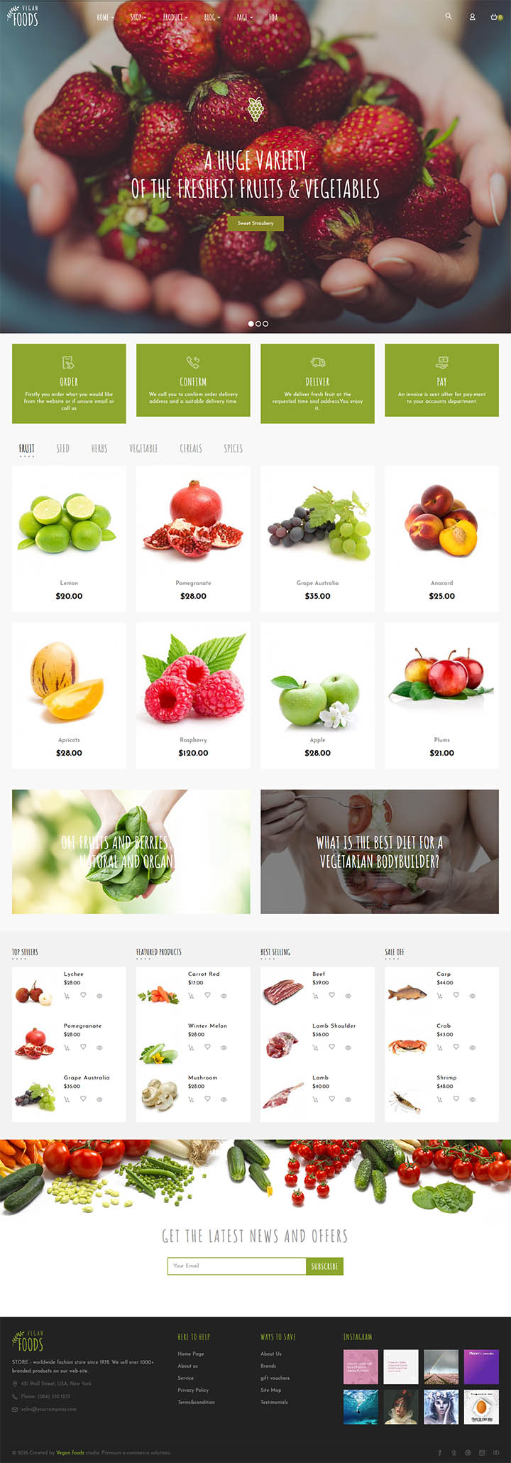 WordPress шаблон ThemeForest Vegan