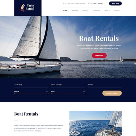ThemeForest Yacht Rental