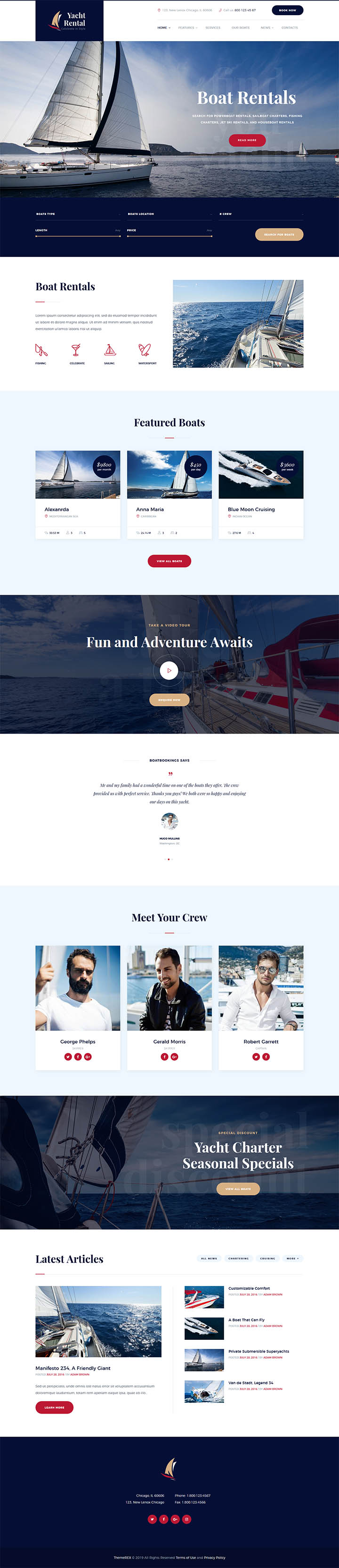 WordPress шаблон ThemeForest Yacht Rental