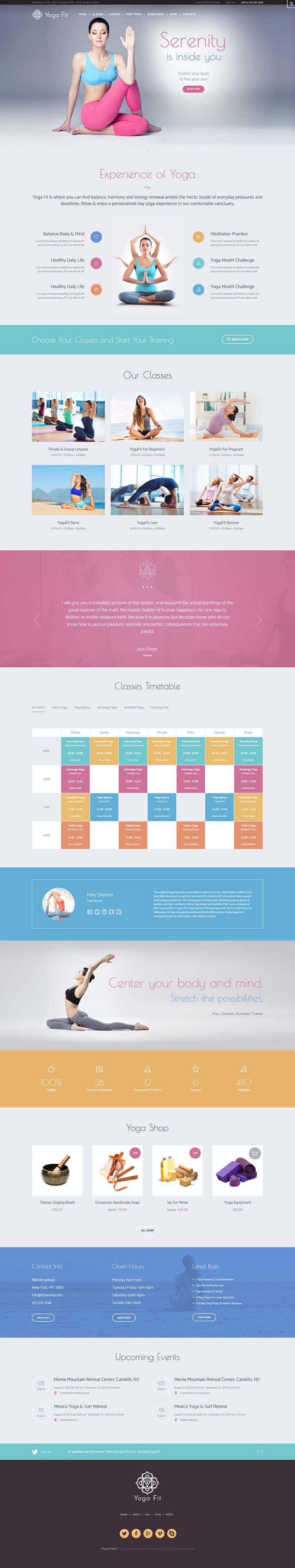 WordPress шаблон ThemeForest Yoga Fit