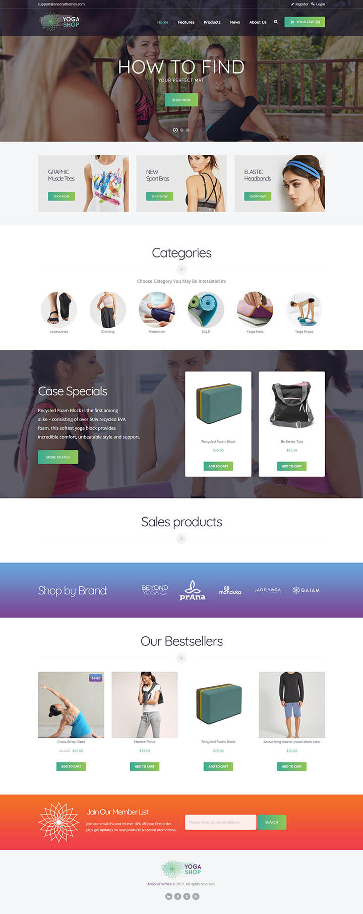 Шаблон ThemeForest Yoga Shop WordPress шаблон ThemeForest Yoga Shop