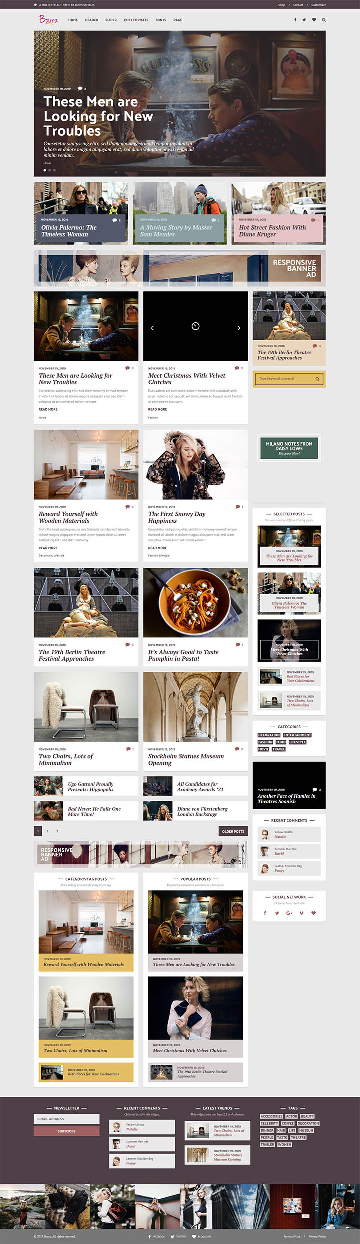 WordPress шаблон ThemeForest Bourz