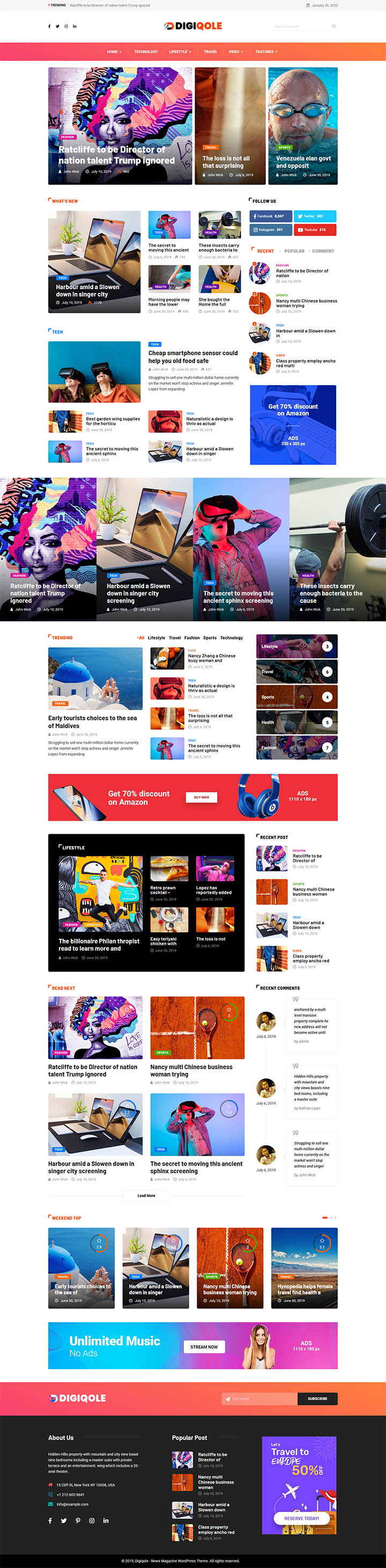 WordPress шаблон ThemeForest Digiqole