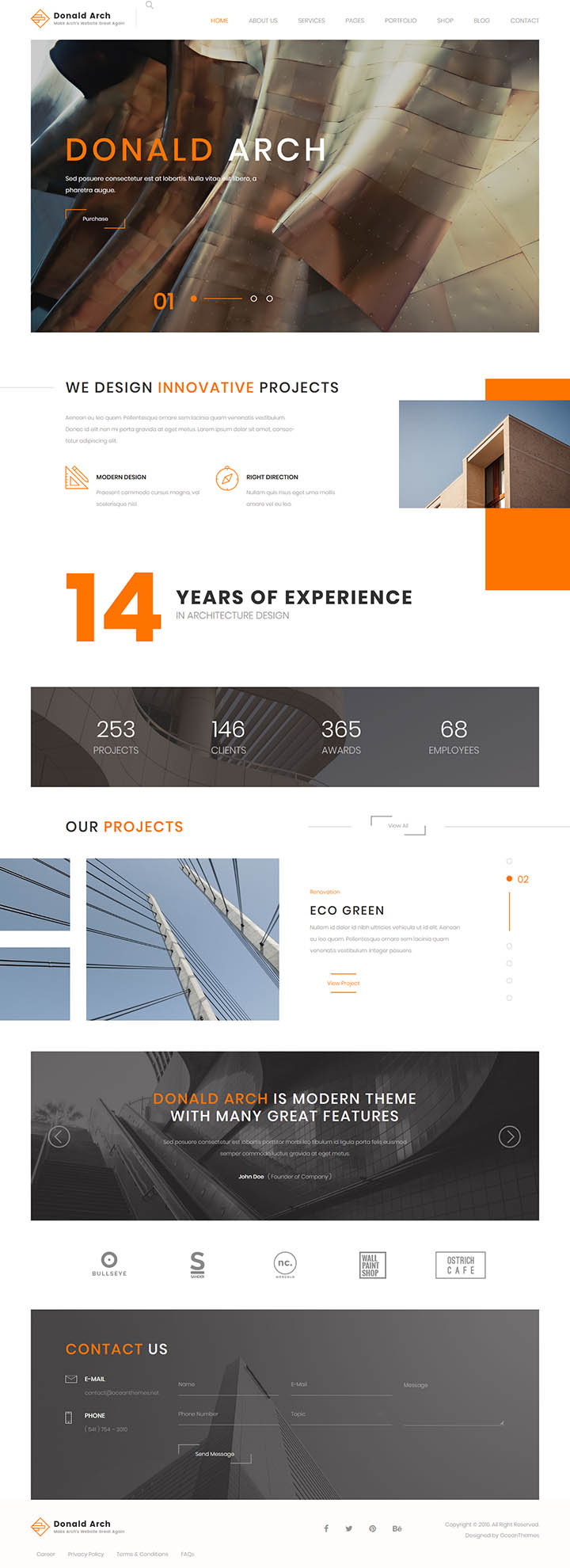 WordPress шаблон ThemeForest Donald Arch