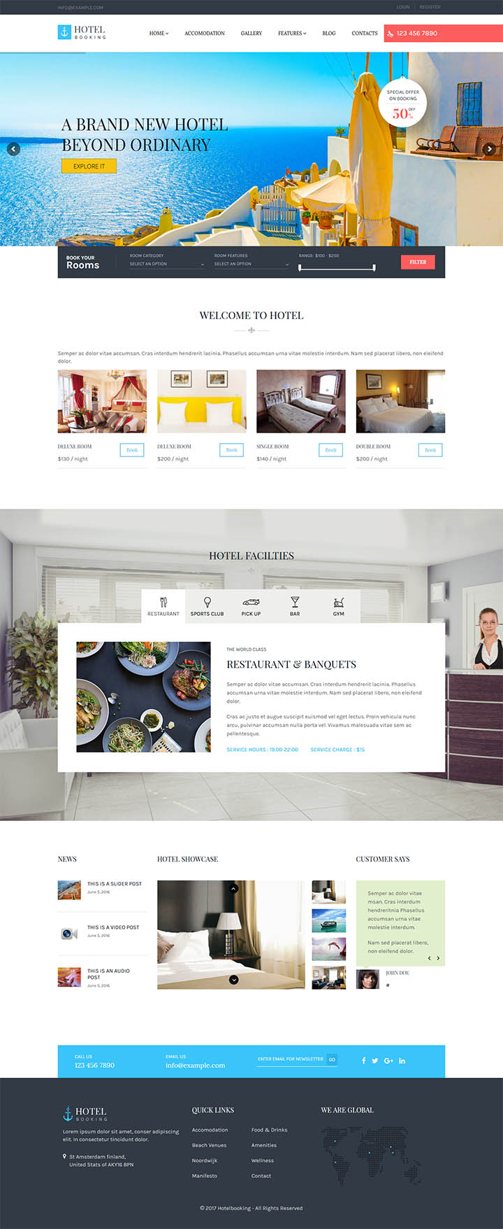 WordPress шаблон ThemeForest Hotel Booking