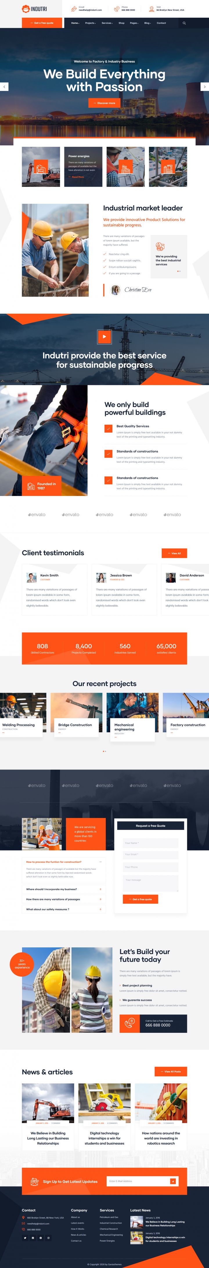 WordPress шаблон ThemeForest Indutri