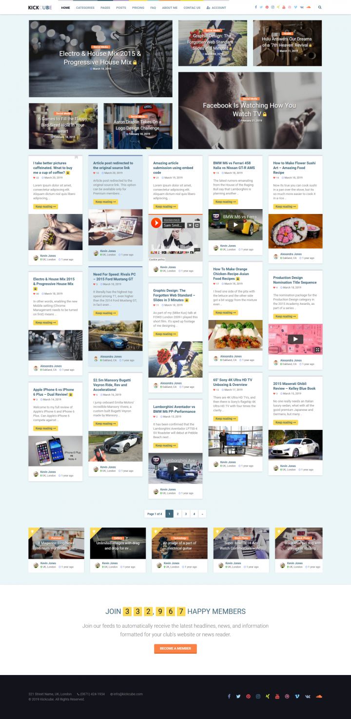 WordPress шаблон ThemeForest KICKCUBE