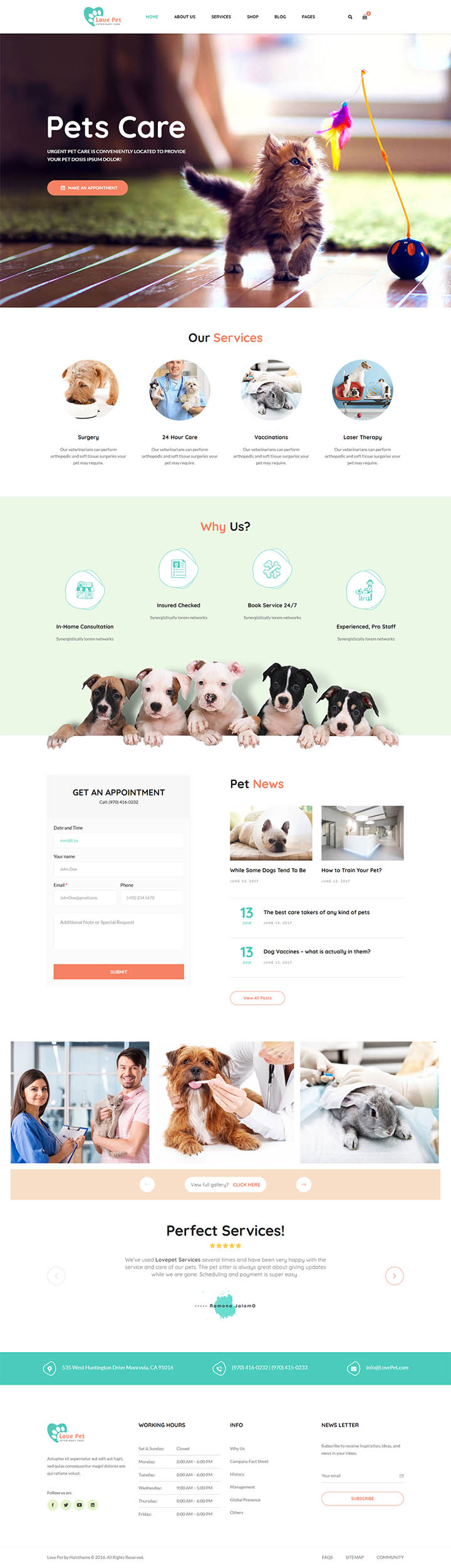 WordPress шаблон ThemeForest LovePet