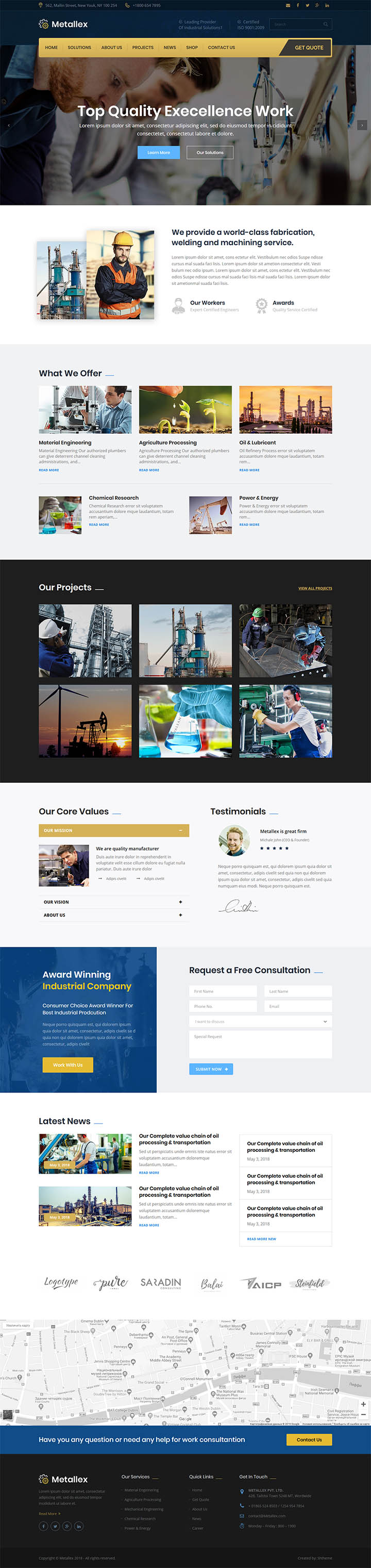 WordPress шаблон ThemeForest Metallex