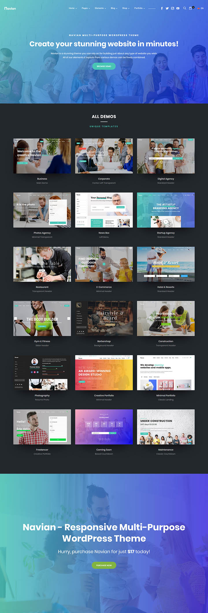 WordPress шаблон ThemeForest Navian