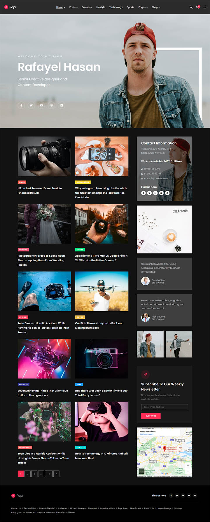 WordPress шаблон ThemeForest Papr