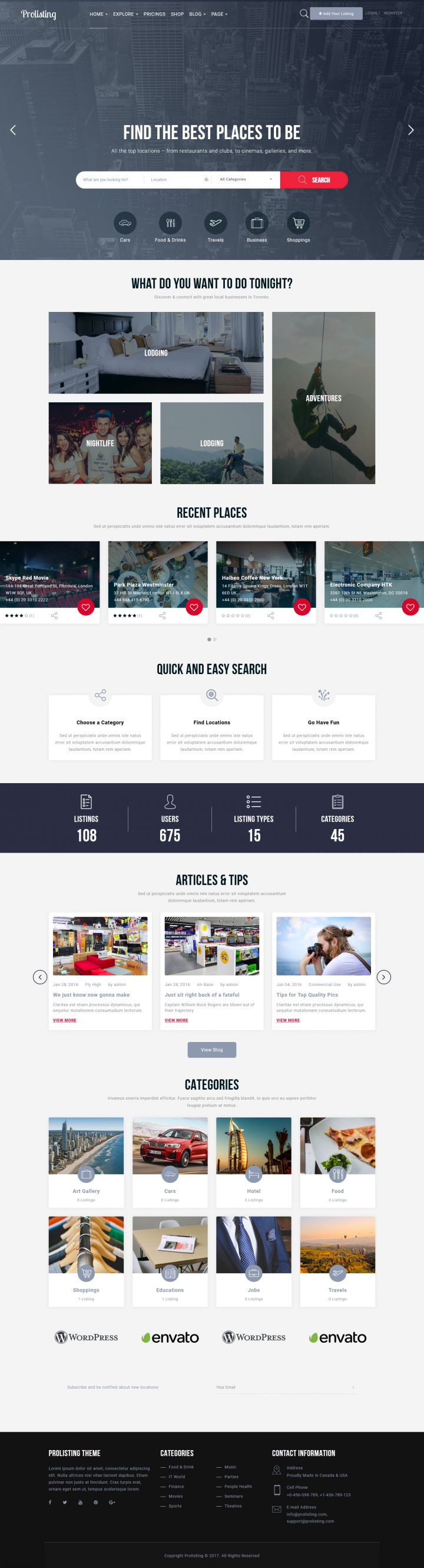 WordPress шаблон ThemeForest Prolisting