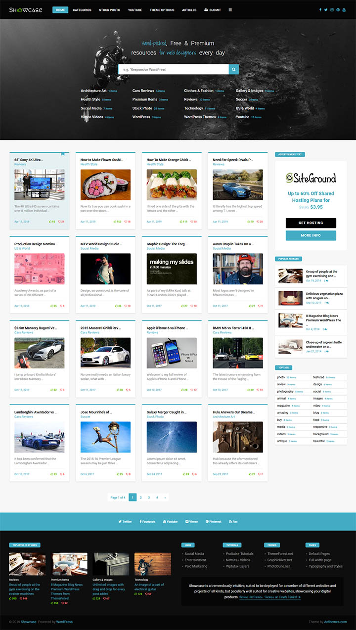 WordPress шаблон ThemeForest Showcase