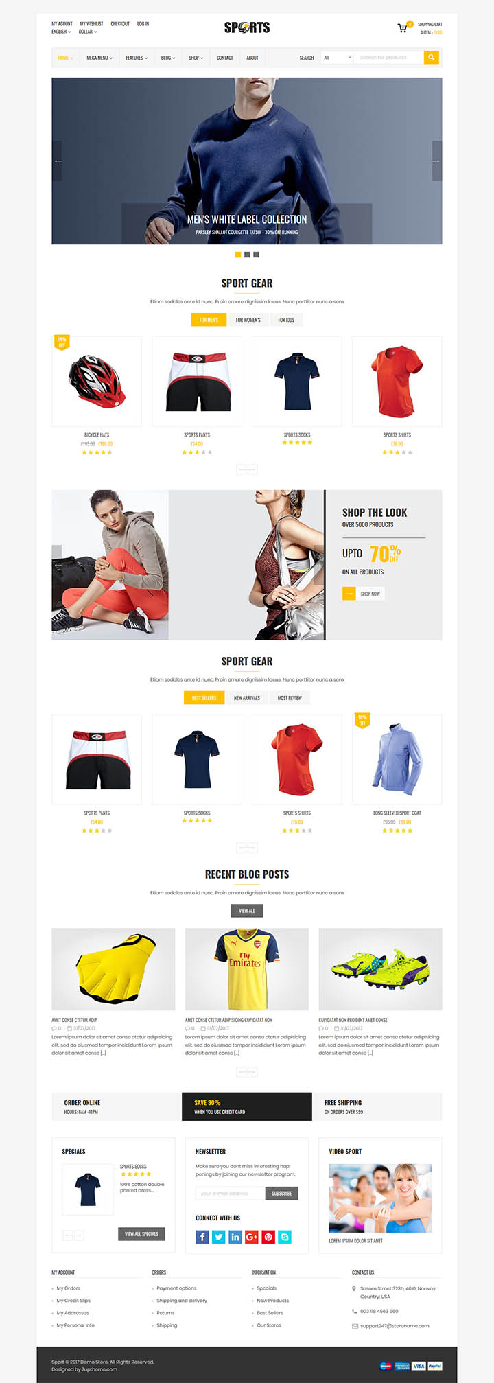 WordPress шаблон ThemeForest Sport Shop